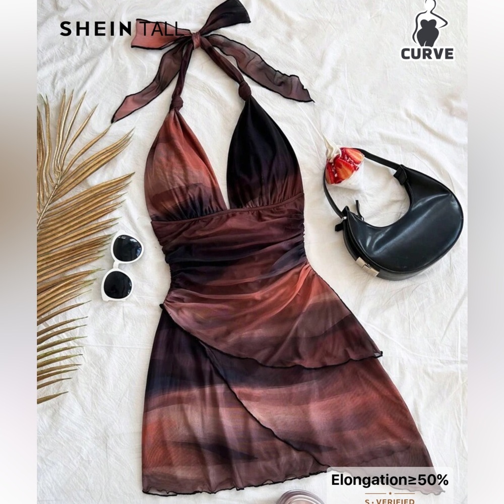 SHEIN Multicolor Halter Mini Dress